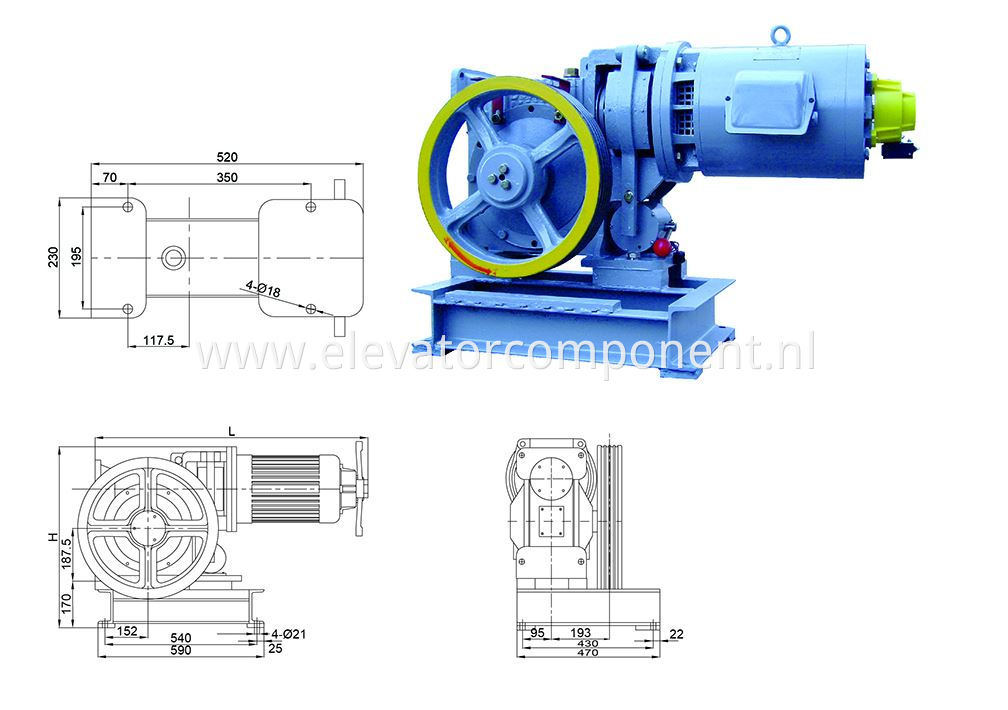 AC220V Elevator Gear Driving Machine